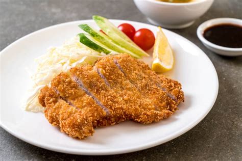 Japanese Deep Fried Pork Cutlet Tonkatsu Set Stock Image Image Of