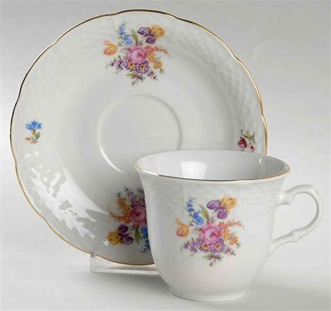 Bouquet Flat Cup Saucer Set By Sko Replacements Ltd