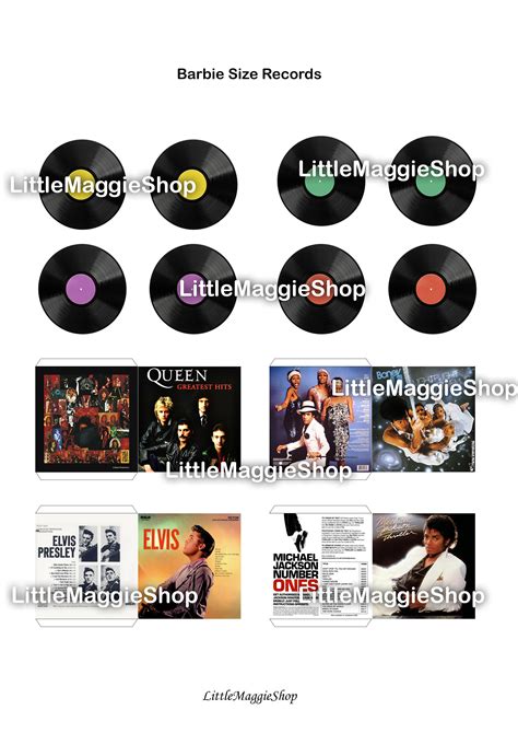 4 Printable Records With Covers For Dollhouse Miniatures 1 12 Etsy Uk