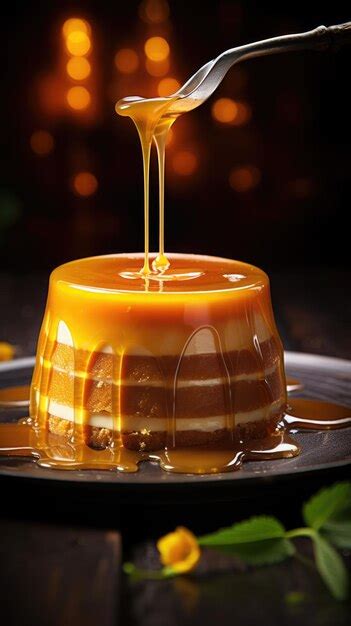 Premium Ai Image Creme Caramel Flan Caramel Pudding