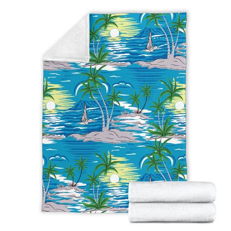 Palm Tree Beach Fleece Blanket Jorjune