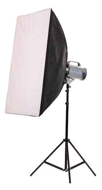 Premium Photo Studio Flash With Softbox On White Background