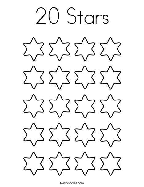 Twisty Noodle Star Coloring Pages