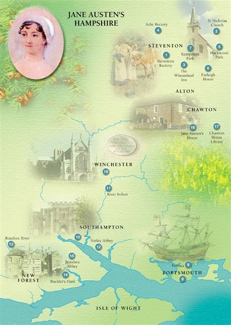 Map England Jane Austen