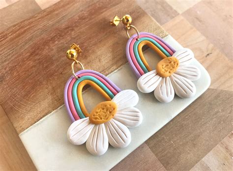 Polymer Clay Flower Jewelry Diy Earrings Polymer Clay Handmade Clay