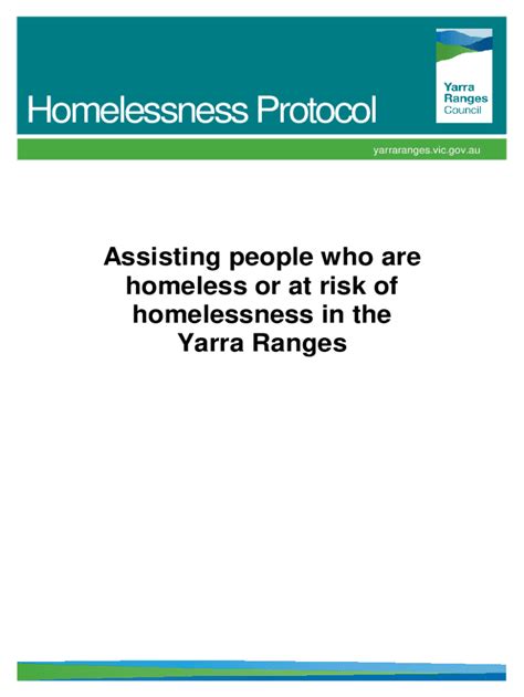 Fillable Online Homelessness Is Close To Home For Everyone In The Yarra