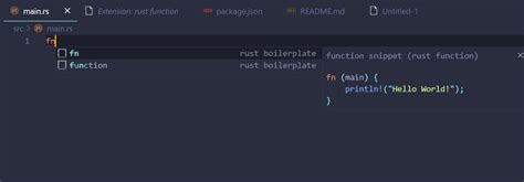 Rust Snippet Visual Studio Marketplace