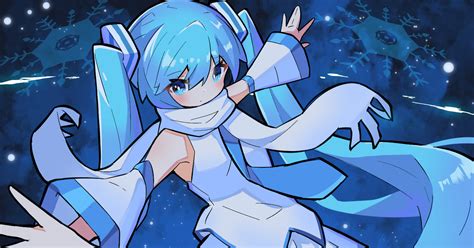 初音ミク 雪ミクさん 笹ノ葉のイラスト Pixiv