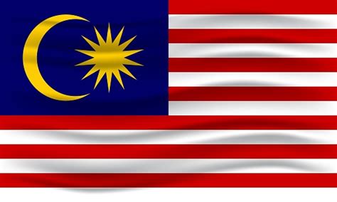 Ilustrasi Mengibarkan Bendera Malaysia Ilustrasi Vektor Ilustrasi Stok