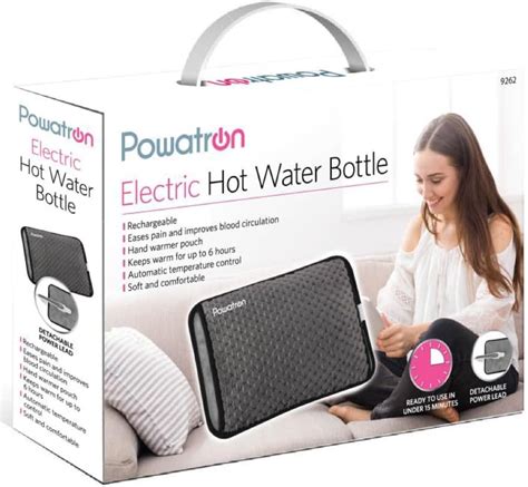 Rechargeable Powatron Electric Hot Water Bottle Bed Hand Warmer