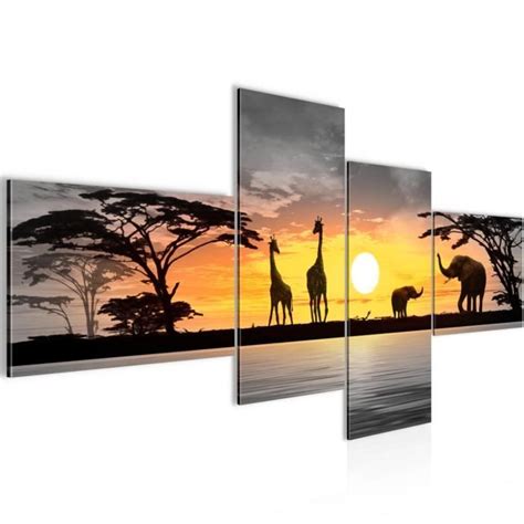 Runa Art Tableau D Coration Murale Afrique Coucher Du Soleil X Cm