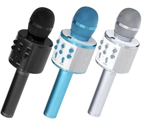 Micrófono inalámbrico Youtuber Bluetooth Karaoke Reporter colores azul