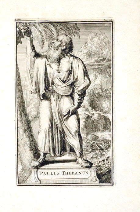 Title Paulus Thebanus St Paul Of Thebe Description Antique Print