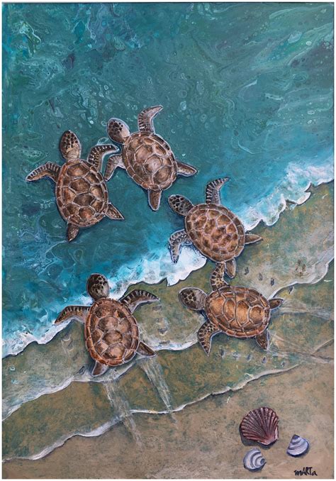 Sea Turtle Drawing Sea Turtle Art Turtle Painting Beach Painting