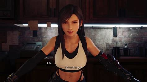 FINAL FANTASY VII REMAKE TIFA S BARTENDING CUTSCENE YouTube