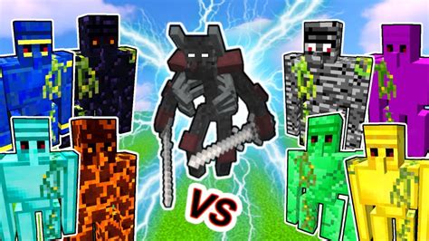 Mutant Wither Skeleton Vs Extra Golems In Minecraft Youtube