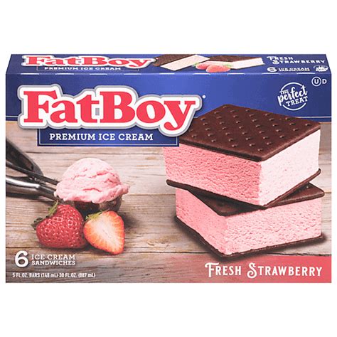 FatBoy Fresh Strawberry Ice Cream Sandwiches 6 5 Fl Oz Bars