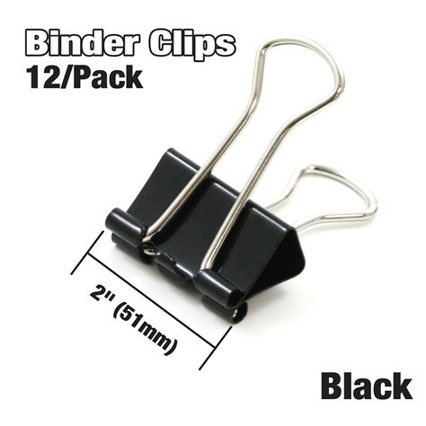 BAZIC Large 2 51mm Black Binder Clip 12 Box Bazic Products