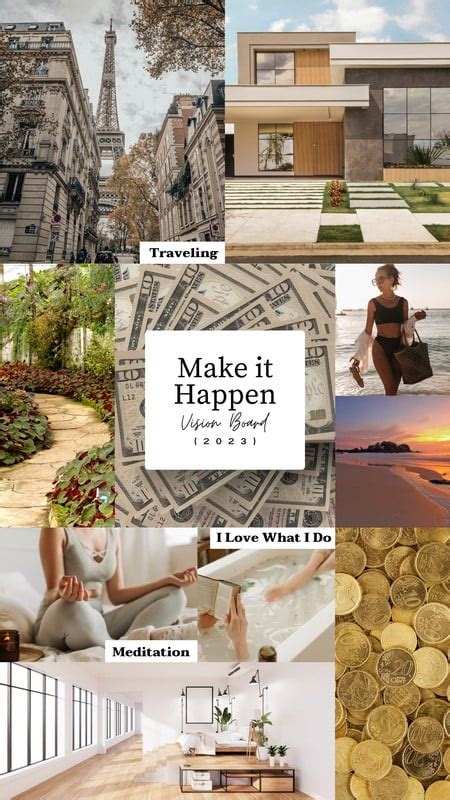 Free And Customizable Vision Board Templates