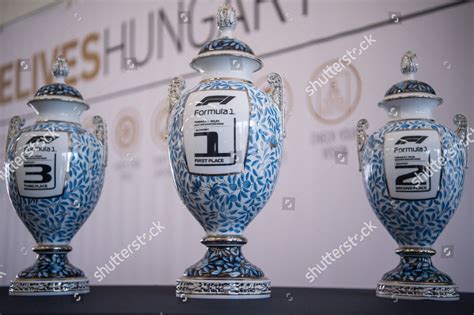 Three Trophies Formula One Hungarian Grand Editorial Stock Photo