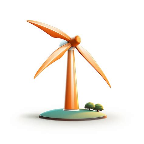 Premium AI Image Playful 3D Cartoon Wind Turbine On White Background