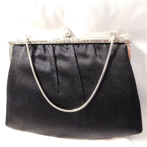 Ande Bags Vintage And Black Satin Evening Bag Clutch Poshmark