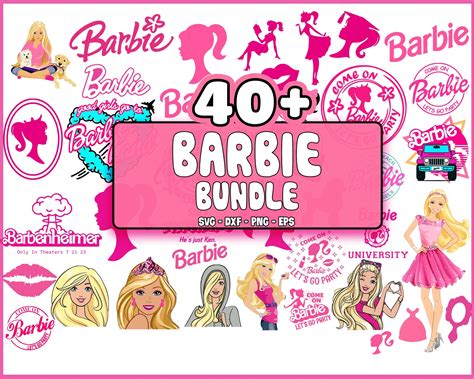 40 File Barbie Svg Pink Doll Svg Girl Svg Barbie Bundle Svg Eps P Zerosvg