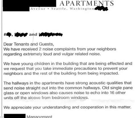 Fed Up Neighbours Complaint Letters About Loud Sex Prove Humour Is The