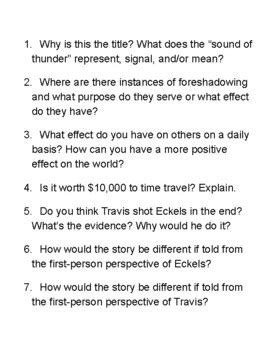 A Sound Of Thunder By Ray Bradbury Scoot Discussion Questions