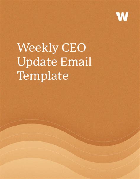 Weekly Ceo Update Email Template Workshop The Best Email Platform