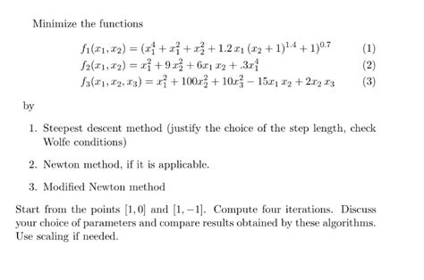 Solved Minimize The Functions By Chegg