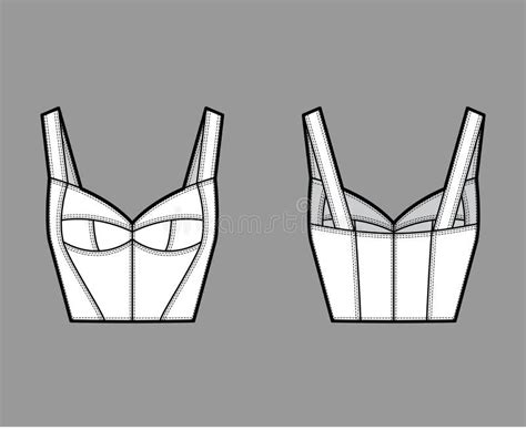 Bustier Top Technical Fashion Illustration With Corset Style Silhouette