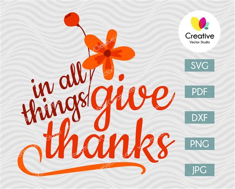 Give Thanks Svg Cut File Creative Vector Studio