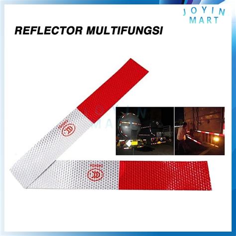 Jual Cahaya Malam Hari Sticker Reflektor Reflective Warning Sign Merah