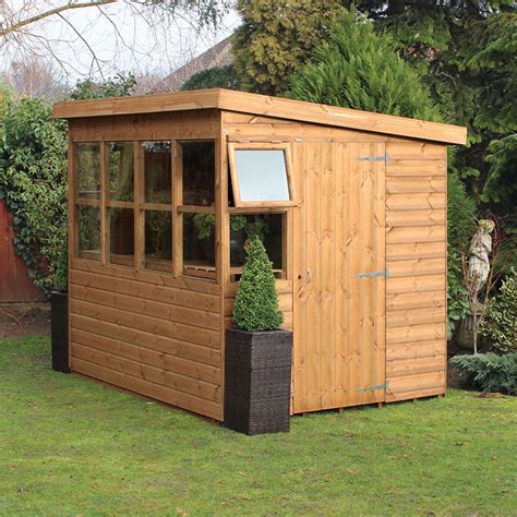 10 X 8 Traditional Sun Pent 6 Gable Wooden Garden Shed 3 05m X 2