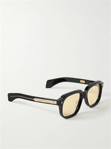 Jacques Marie Mage Union D Frame Acetate And Gold Tone Sunglasses