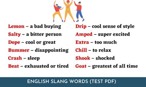 English Slang Words (Test PDF with Answers)