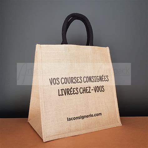 Sac cabas toile de jute écologique personnalisable avec votre visuel