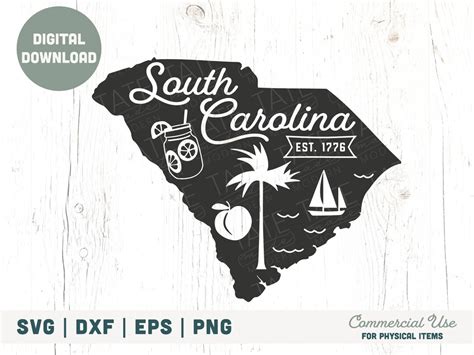 Vintage South Carolina Svg Cut File South Carolina Home Svg East Coast