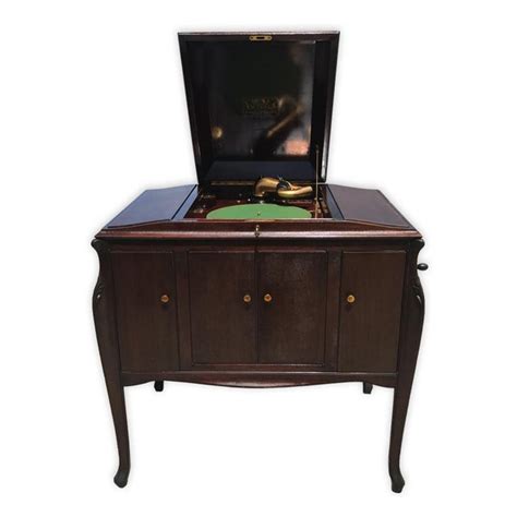 Antique Working Victor Victrola Humpback Console Mahogany Phonograph ...