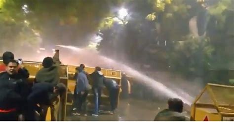 Delhi Violence Water Cannons Used To Disperse Students Protesting