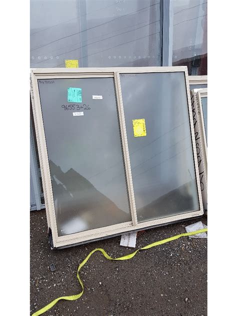 Sliding Aluminium Bathroom Window W1250mm X H1250mm Satinlite Toughened Glass Paperbark With