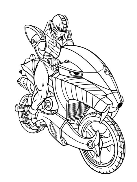 Power Rangers Motorcycle Coloring Page Turkau