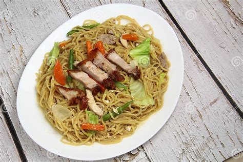 Freshly Cooked Filipino Food Called Pancit Canton Stock Image Image