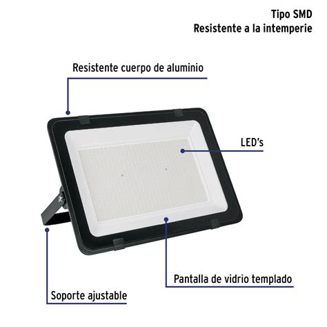 Reflector ultra delgado LED 400 W luz de día Volteck Basic