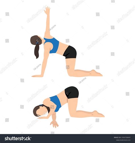 Woman Doing Thread Needle Parsva Balasana Stock Vector Royalty Free