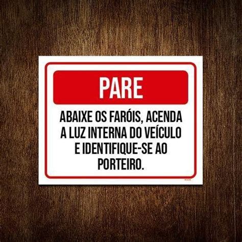 Kit 3 Placas Pare Abaixe Os Faróis Acenda Luz Interna MadeiraMadeira