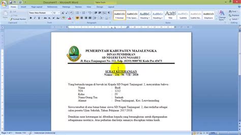 Cara Membuat Surat Resmi Di Microsoft Word 2010