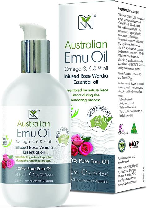 Y Not Natural Organic Pharmaceutical 100 Pure Emu Oil 200ml Free Range Aboriginal Omega 3