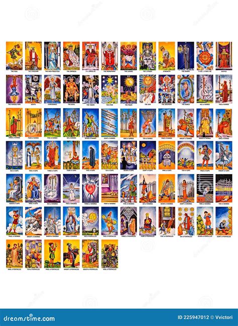 Mini Tarot Cards Tarot Journaling Minor Major Arcana Stock Illustration